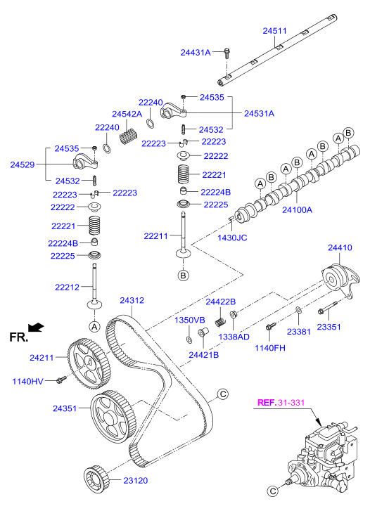 Mitsubishi 2431742020 - Spriegotājrullītis, Gāzu sadales mehānisma piedziņas siksna adetalas.lv