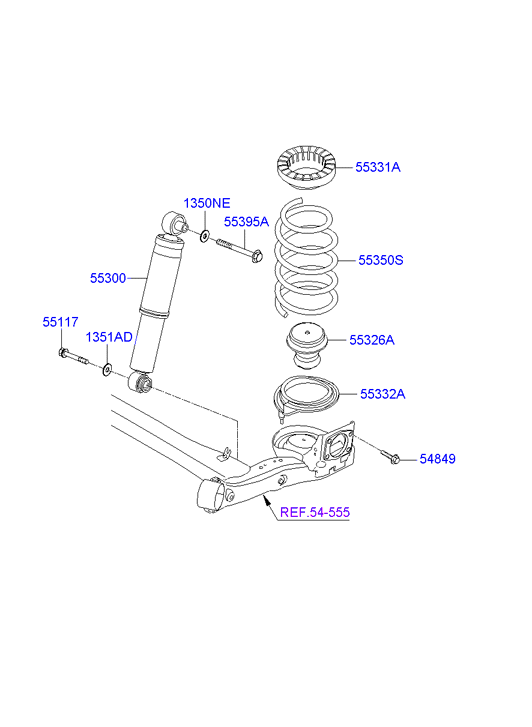 Hyundai 553260X000 - Gājiena ierobežotājs, Atsperojums adetalas.lv