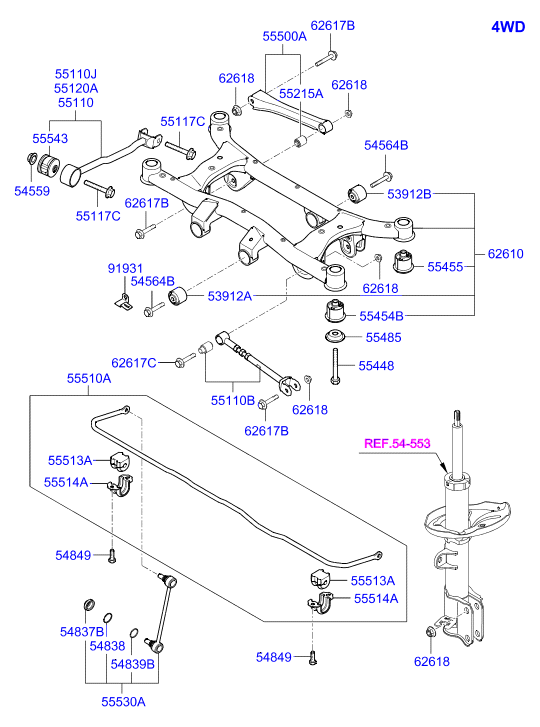 Hyundai 55530-2E000 - Stiepnis / Atsaite, Stabilizators adetalas.lv