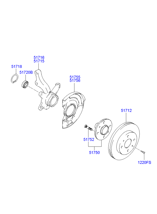 Hyundai 51720-1C000 - Riteņa rumbas gultņa komplekts adetalas.lv