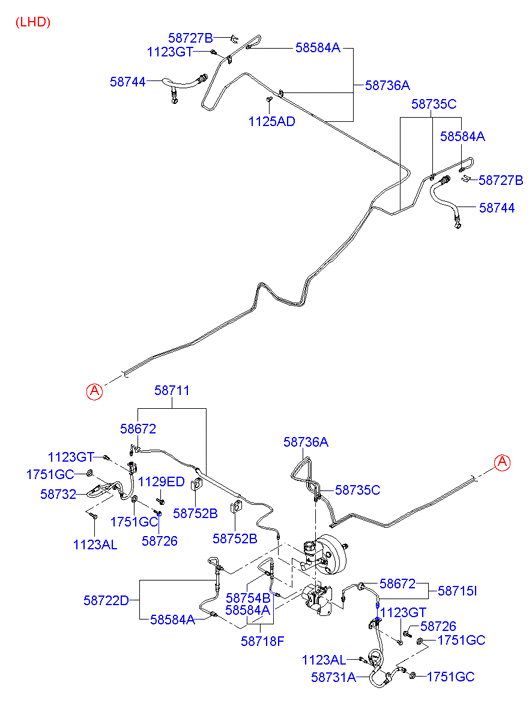 Hyundai 58732-3K000 - Bremžu šļūtene adetalas.lv