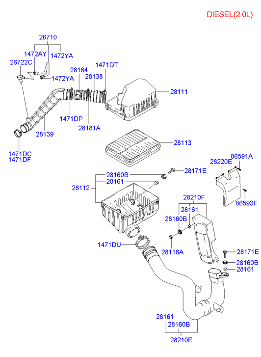 KIA 28113-26000 - Gaisa filtrs adetalas.lv