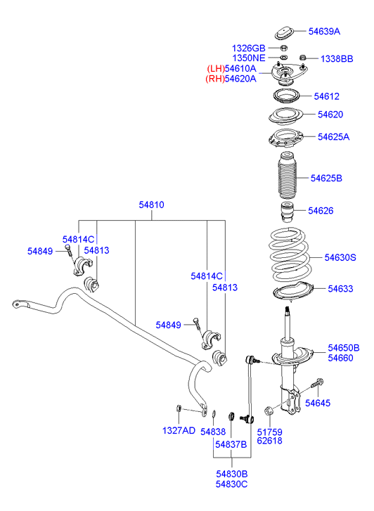 KIA 54830-1G-000 - Stiepnis / Atsaite, Stabilizators adetalas.lv