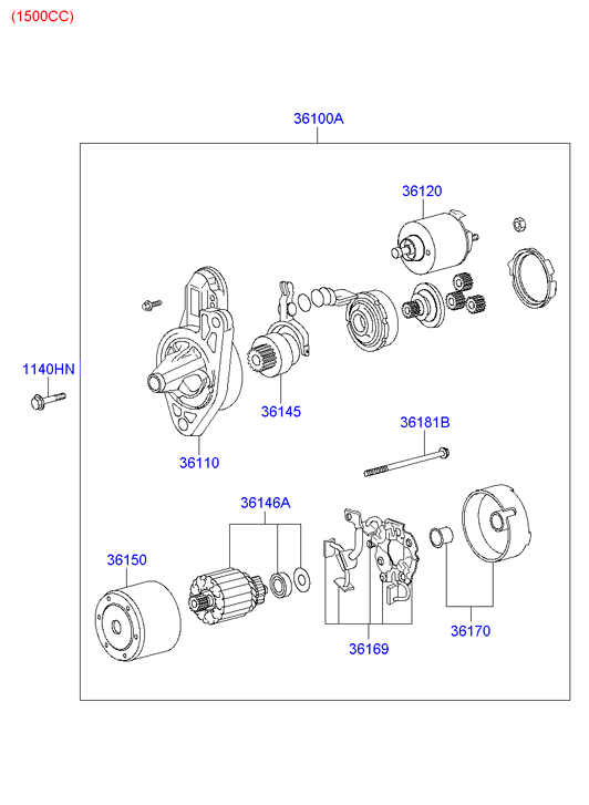 Hyundai (BEIJING) 36120-21740 - Ievilcējrelejs, Starteris adetalas.lv