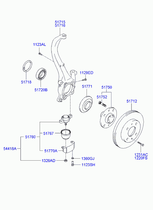 Hyundai 51718-38010 - Riteņa rumbas gultņa komplekts adetalas.lv