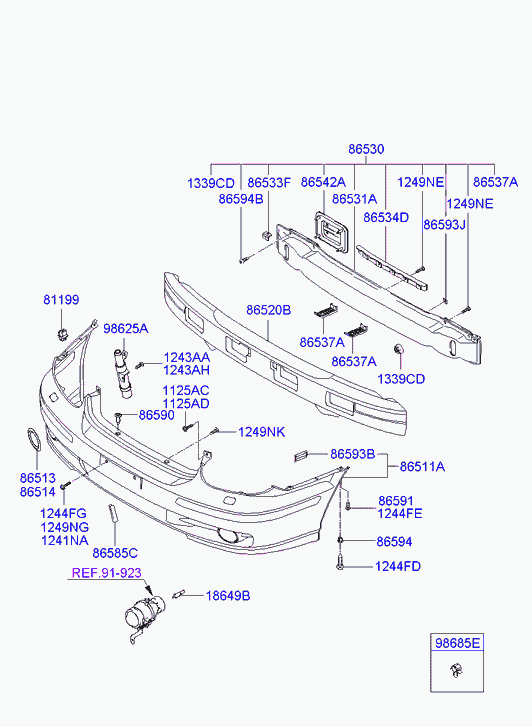 Hyundai 18649-55009 - Kvēlspuldze, Miglas lukturis adetalas.lv