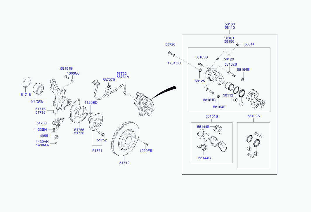 KIA 51720-2H000 - Riteņa rumbas gultņa komplekts adetalas.lv