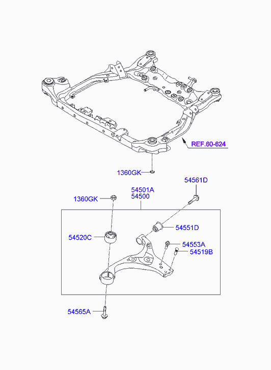 Hyundai 54584-2H000 - Piekare, Šķērssvira adetalas.lv