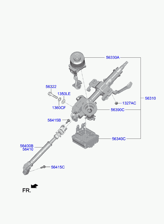 Hyundai 56310-A6900 - Stūres statne adetalas.lv