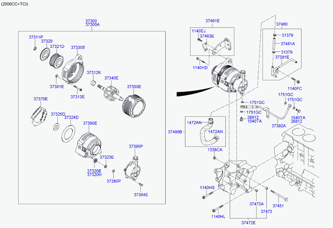 Hyundai 37300 37400 - Ģenerators adetalas.lv