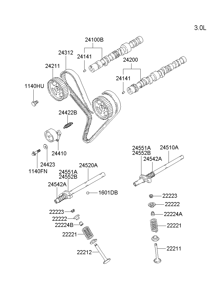 KIA 24317-42010 - Spriegotājrullītis, Gāzu sadales mehānisma piedziņas siksna adetalas.lv