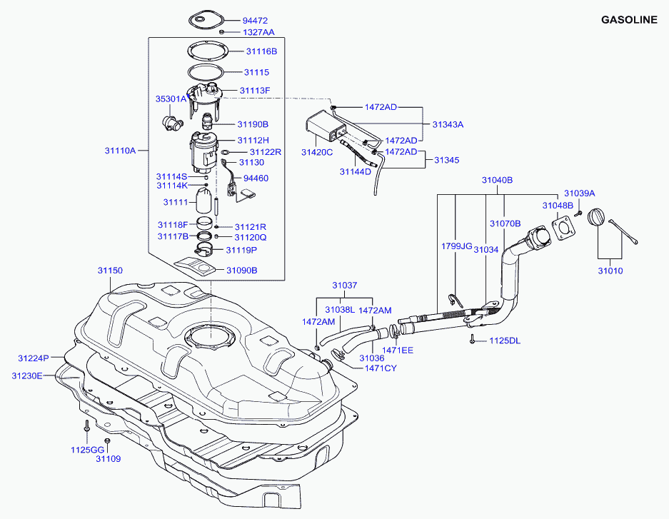 KIA 31112-1C100 - Degvielas filtrs adetalas.lv