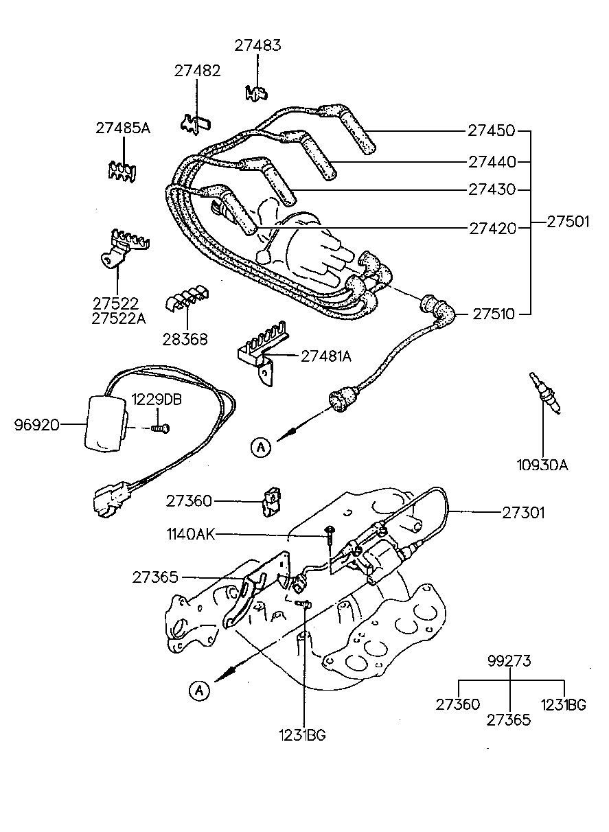 Hyundai 27420-32850 - Augstsprieguma vadu komplekts adetalas.lv