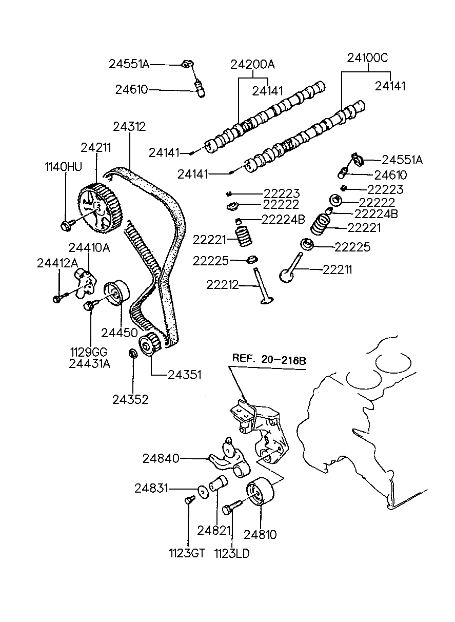 Mitsubishi 2445033020 - Spriegotājrullītis, Gāzu sadales mehānisma piedziņas siksna adetalas.lv