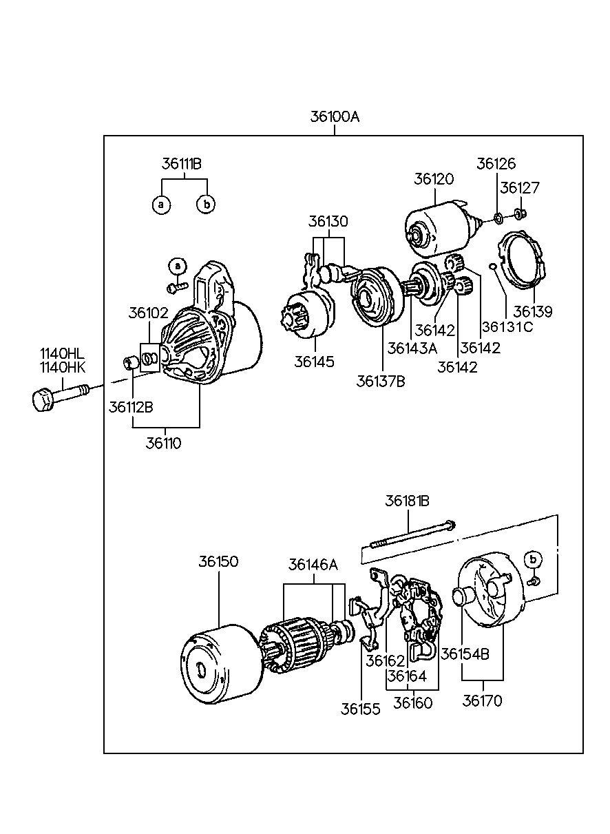 KIA 36100-32630 - Starteris adetalas.lv