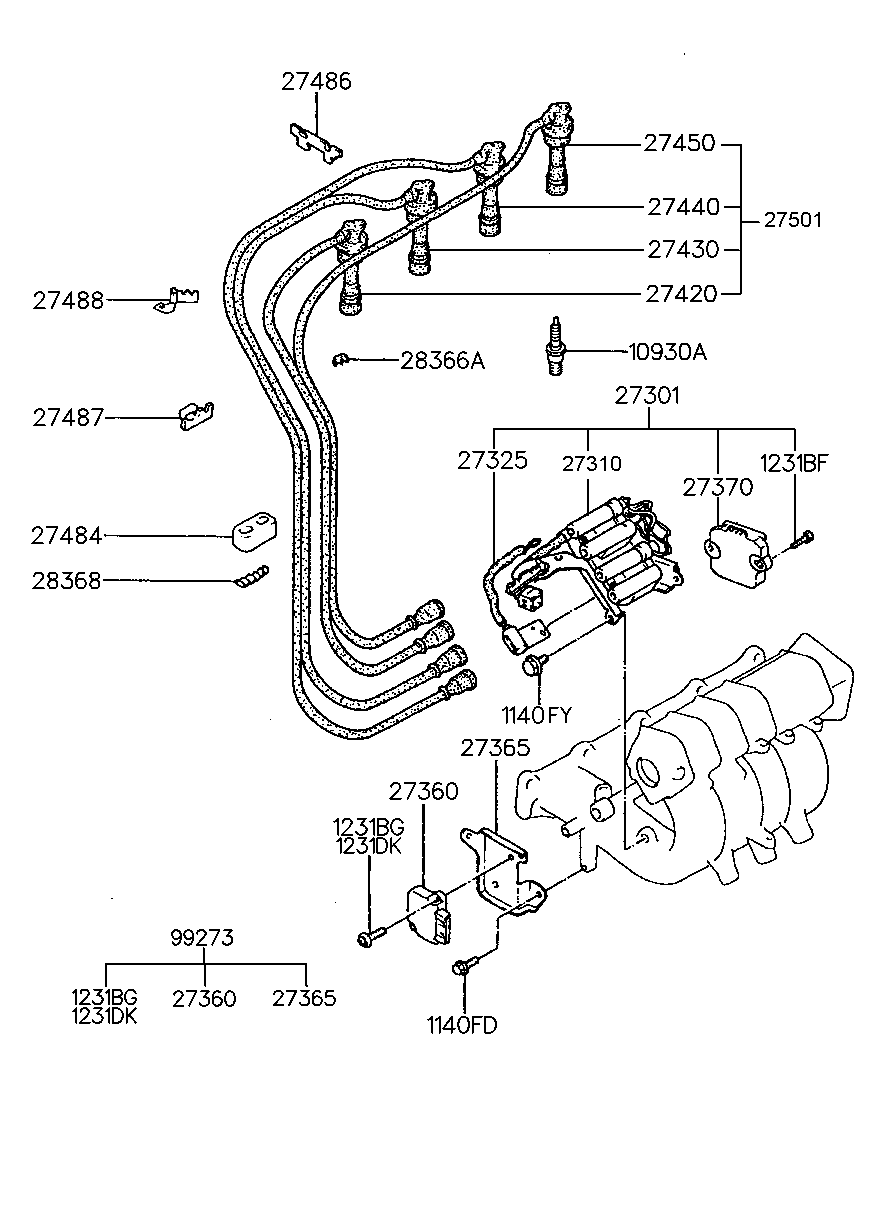 Mitsubishi 2750133A00 - Augstsprieguma vadu komplekts adetalas.lv