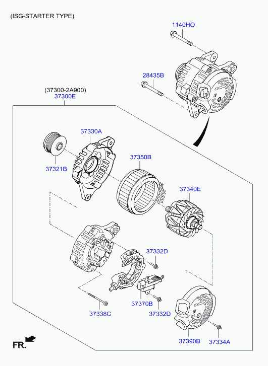 KIA 373002A950 - Piedziņas skriemelis, Ģenerators adetalas.lv