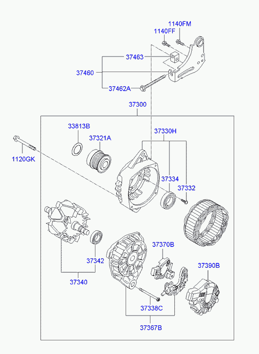 KIA 373002B750 - Ģenerators adetalas.lv