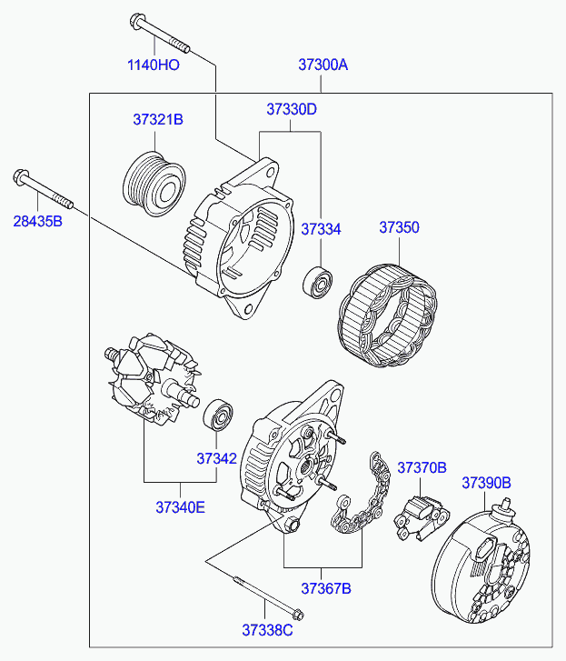 Hyundai 37322-2A110 - Piedziņas skriemelis, Ģenerators adetalas.lv