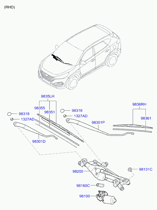 Hyundai 98350-3S300 - Stikla tīrītāja slotiņa adetalas.lv