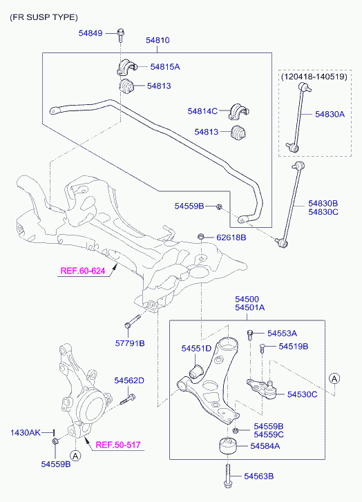 Hyundai 54500-3S200 - Neatkarīgās balstiekārtas svira, Riteņa piekare adetalas.lv