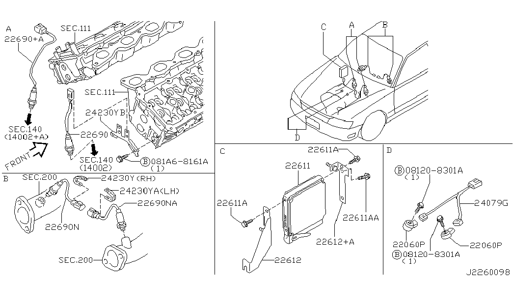 NISSAN 226A1-AR210 - Lambda zonde adetalas.lv