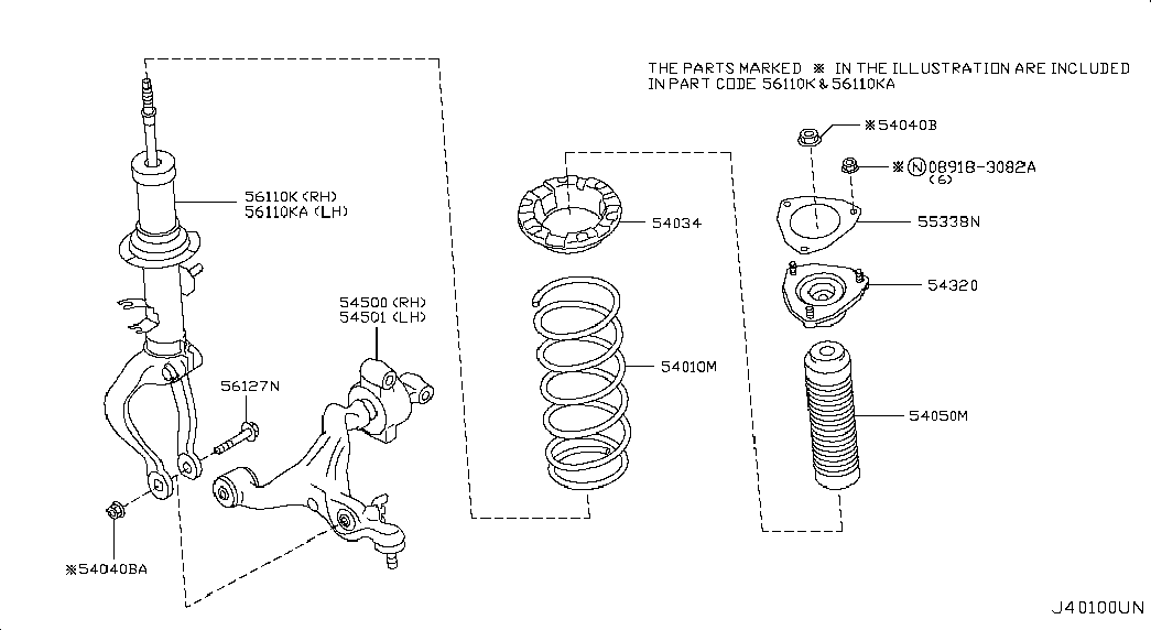 NISSAN 54050-JK50A - Aizsargvāciņš / Putekļusargs, Amortizators adetalas.lv