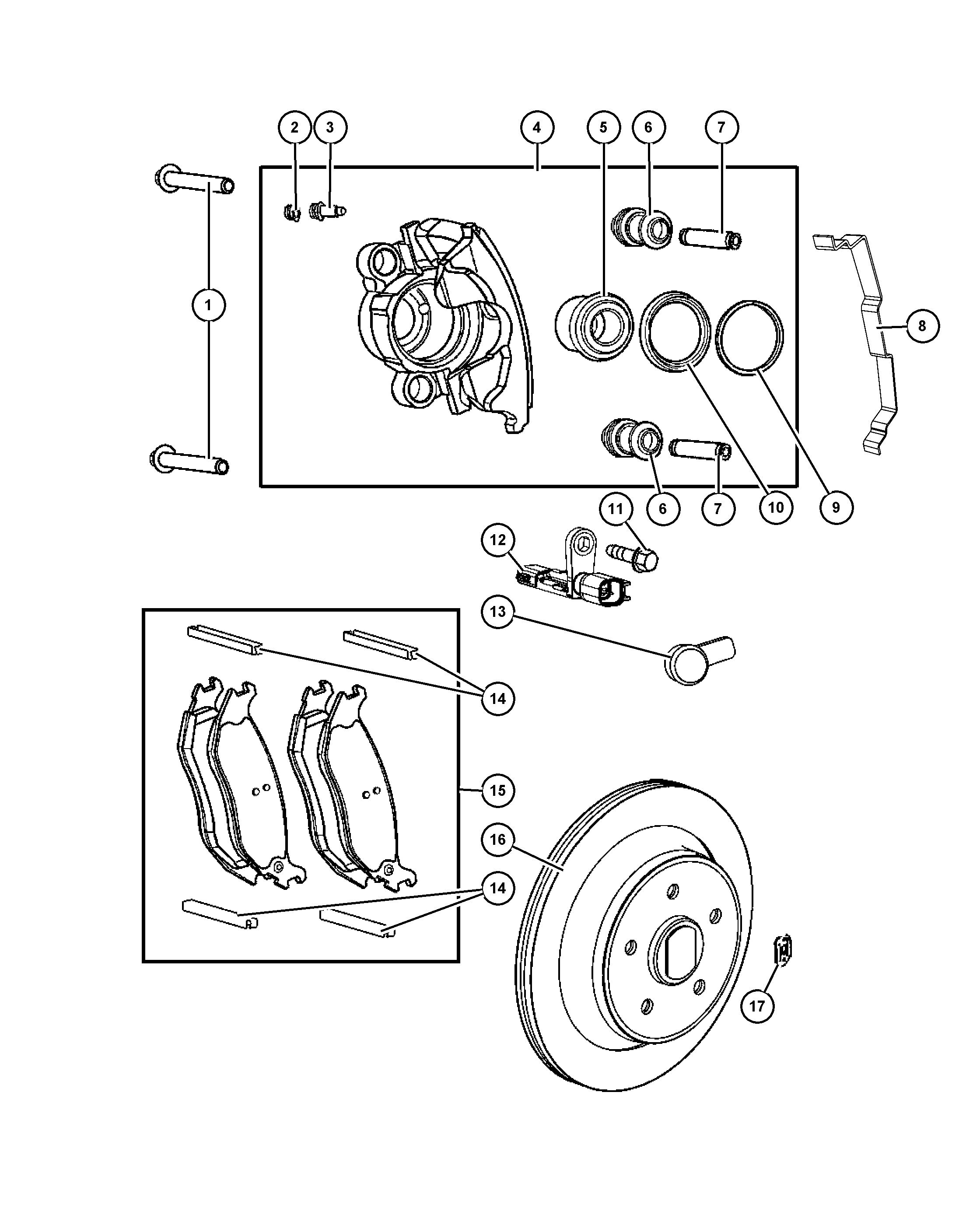 Jeep 5083 882AF - Bremžu uzliku kompl., Disku bremzes adetalas.lv