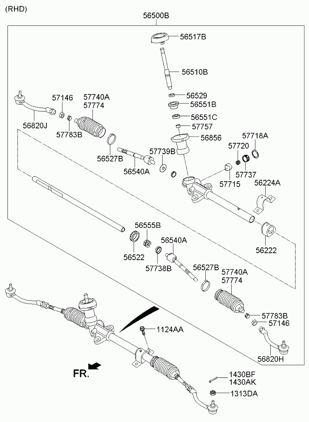 Hyundai 56540-0U500 - Aksiālais šarnīrs, Stūres šķērsstiepnis adetalas.lv