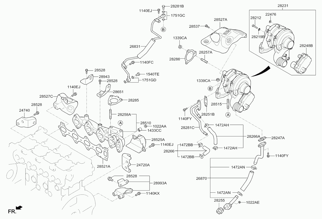 KIA 282312F650 - Kompresors, Turbopūte adetalas.lv