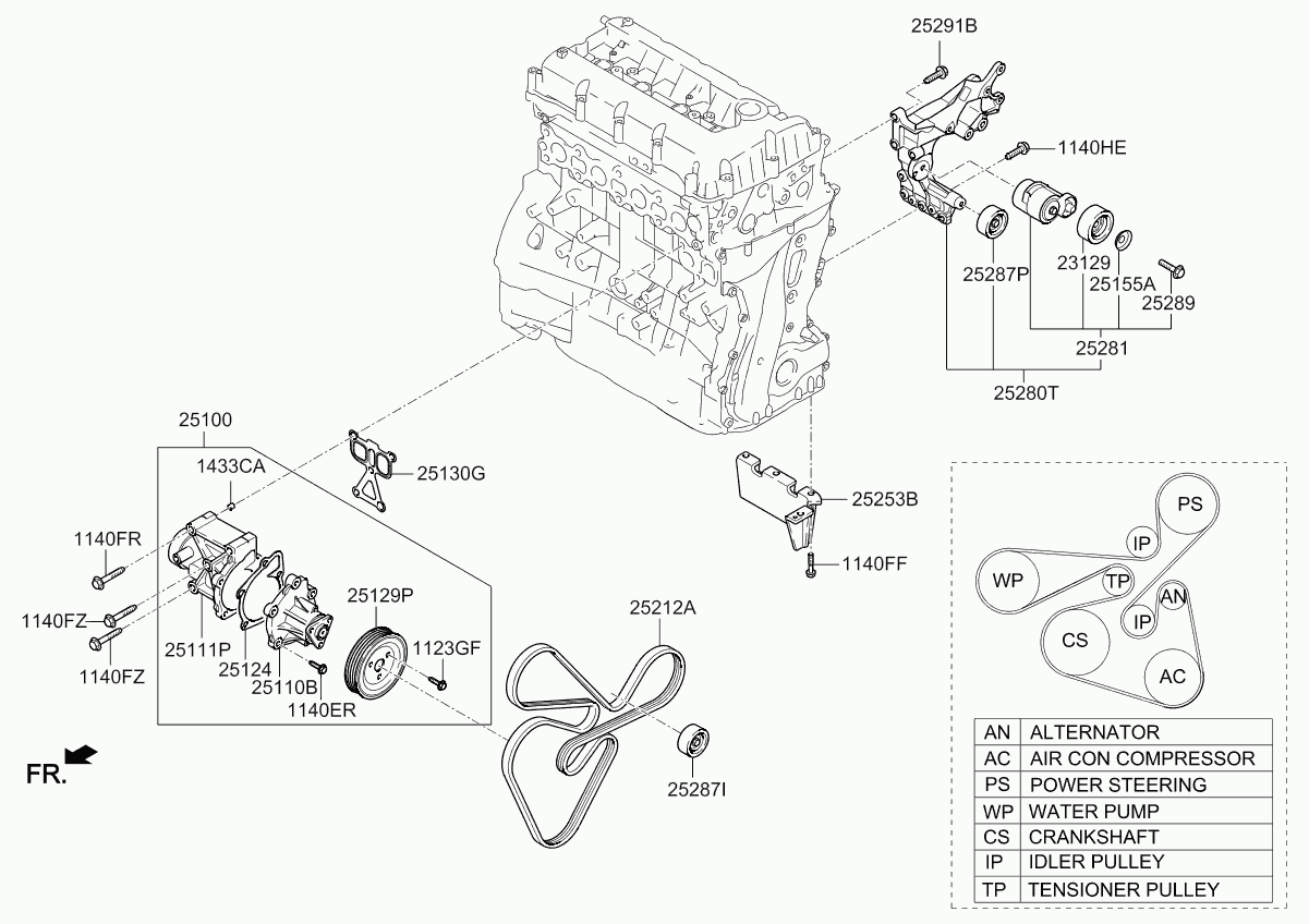 KIA 25100-2G500 - Ūdenssūknis adetalas.lv