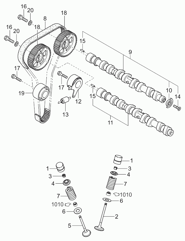 Hyundai 24410-2X701 - Spriegotājrullītis, Gāzu sadales mehānisma piedziņas siksna adetalas.lv