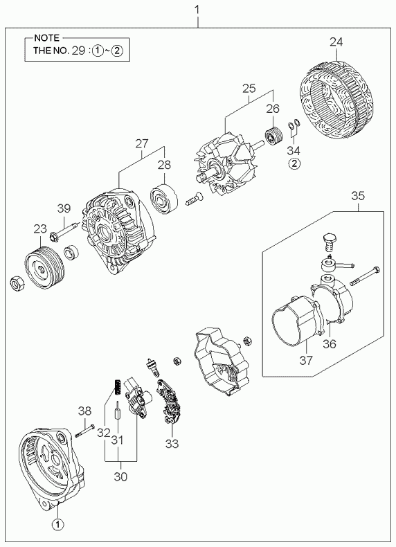 KIA 37322-4A-001 - Piedziņas skriemelis, Ģenerators adetalas.lv