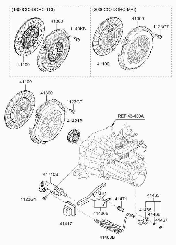 Hyundai 41421-23020 - Sajūga komplekts adetalas.lv