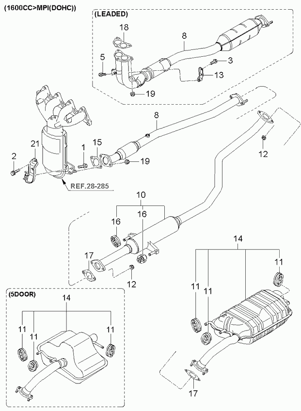 FORD 287613B000 - Hanger - exhaust pipe adetalas.lv