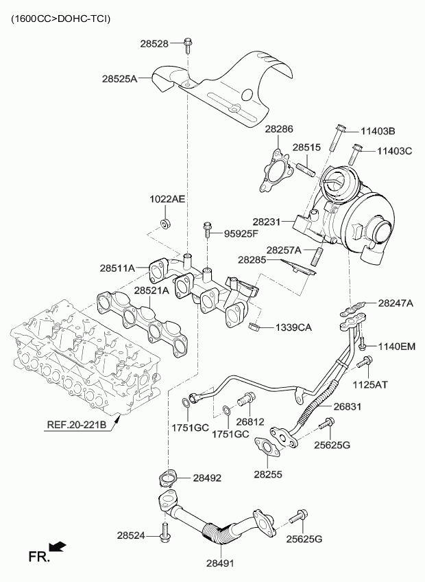 BorgWarner 28201-2A701 - Turbocharger adetalas.lv