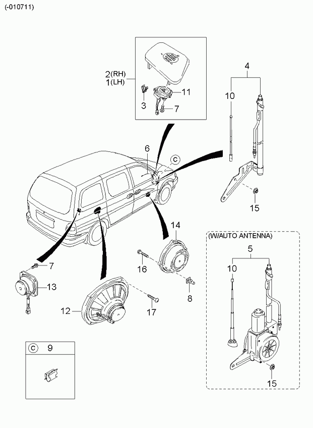 KIA 0K55366930E - Antena adetalas.lv