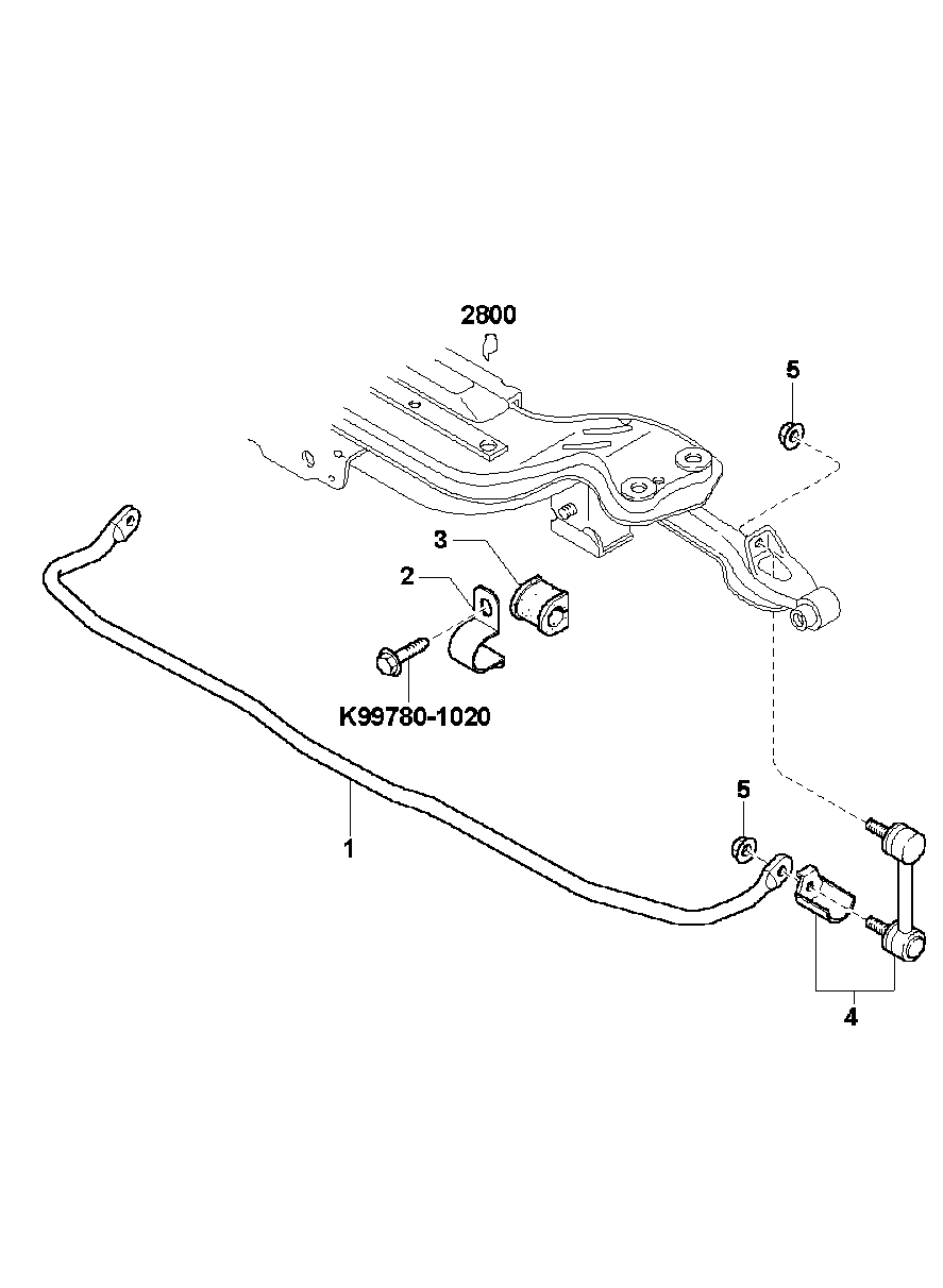 KIA 0K9A3-28-170A - Stiepnis / Atsaite, Stabilizators adetalas.lv