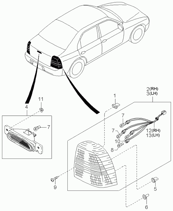 KIA 0K2BA51160 - Aizmugurējais lukturis adetalas.lv