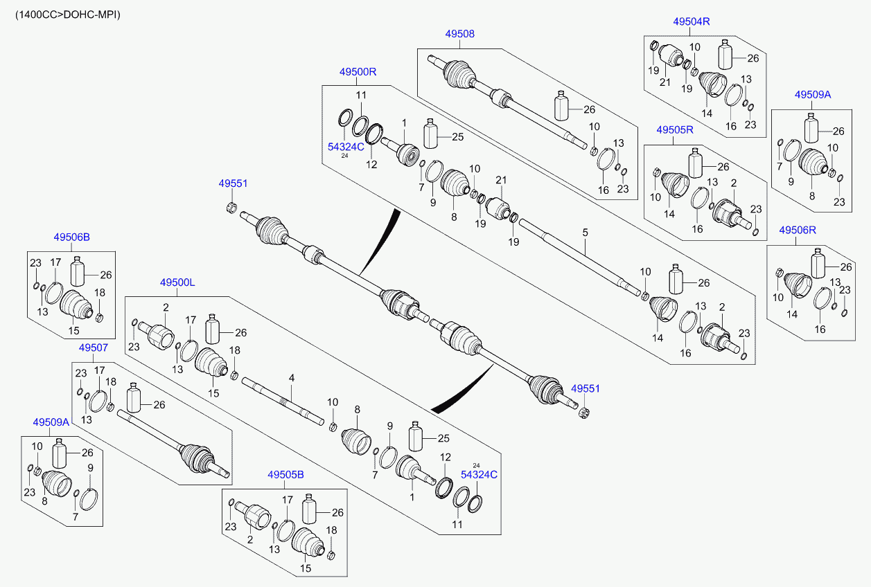 Hyundai 49535-H5105 - Putekļusargs, Piedziņas vārpsta adetalas.lv