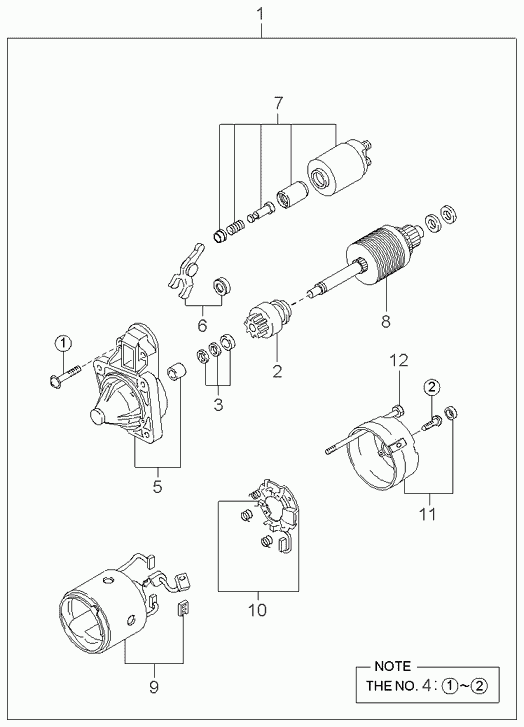 KIA 0K30A18400 - Starteris adetalas.lv