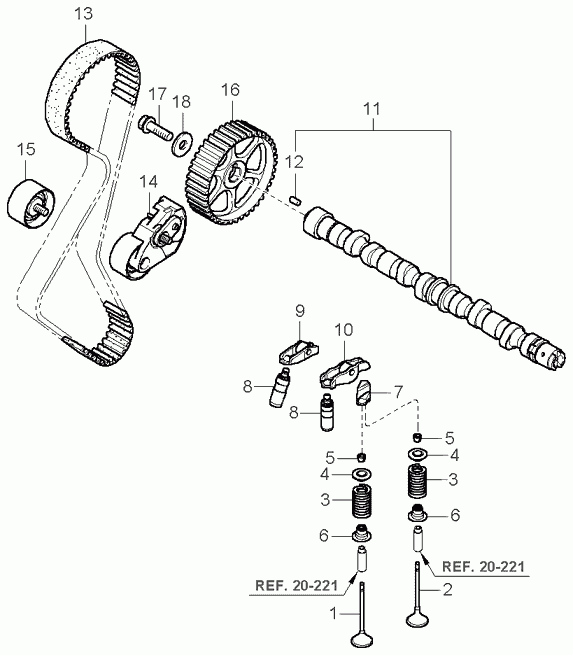 Hyundai 24410-27250 - Spriegotājrullītis, Gāzu sadales mehānisma piedziņas siksna adetalas.lv