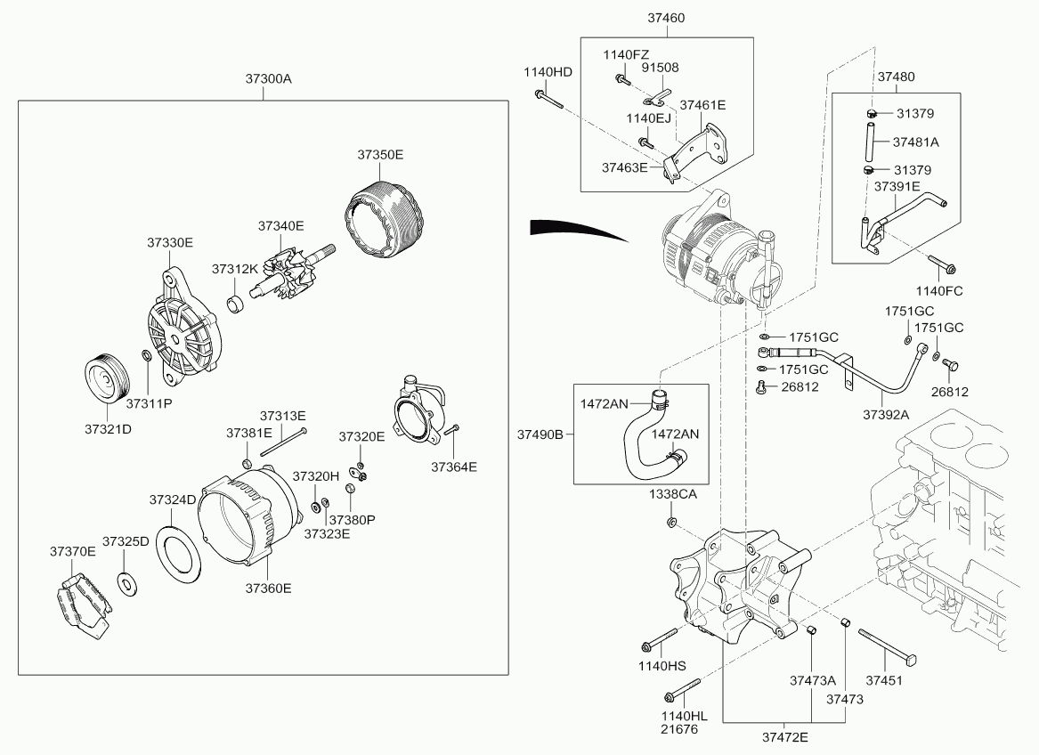 Hyundai 37322-27020 - Piedziņas skriemelis, Ģenerators adetalas.lv