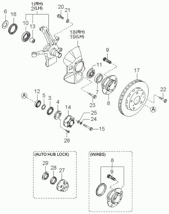 MAZDA 0K01A33075 - Riteņa rumbas gultņa komplekts adetalas.lv