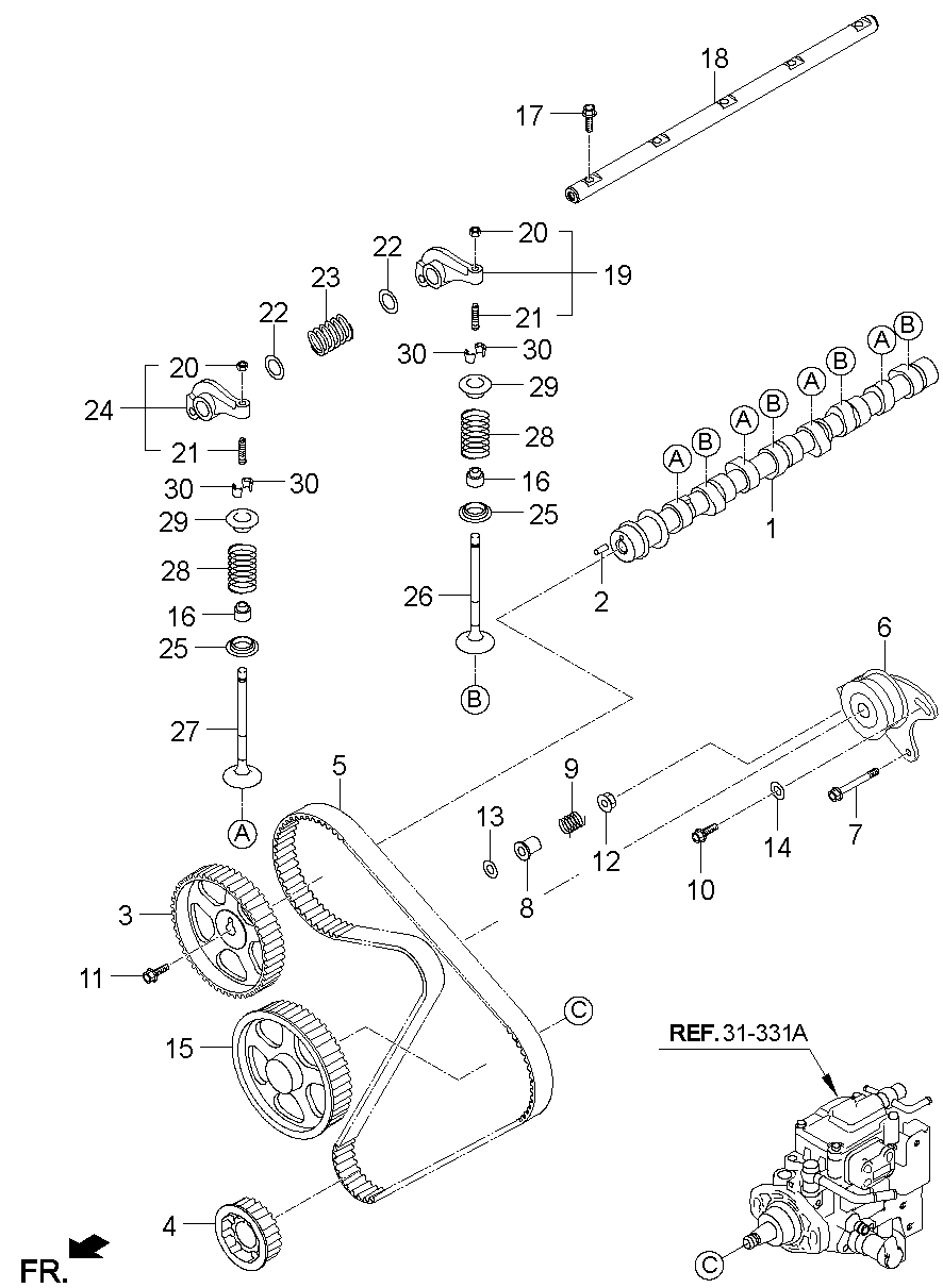 Mitsubishi 2431742000 - Spriegotājrullītis, Gāzu sadales mehānisma piedziņas siksna adetalas.lv