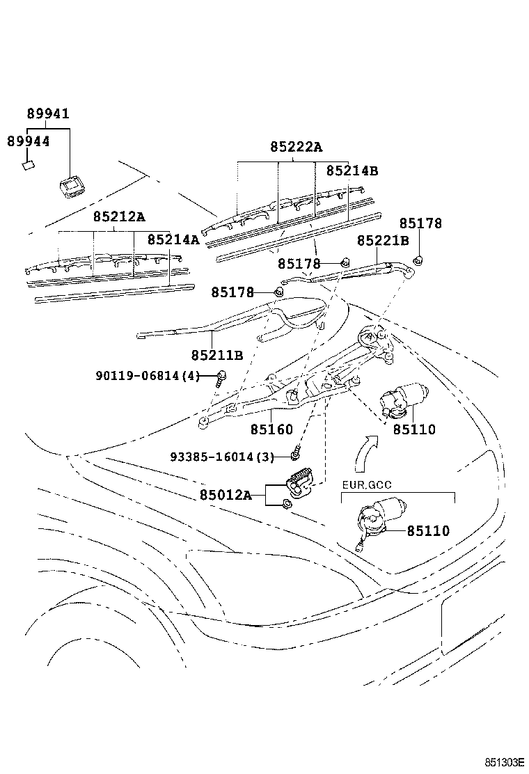 TOYOTA 8521248110 - Stikla tīrītāja slotiņa adetalas.lv