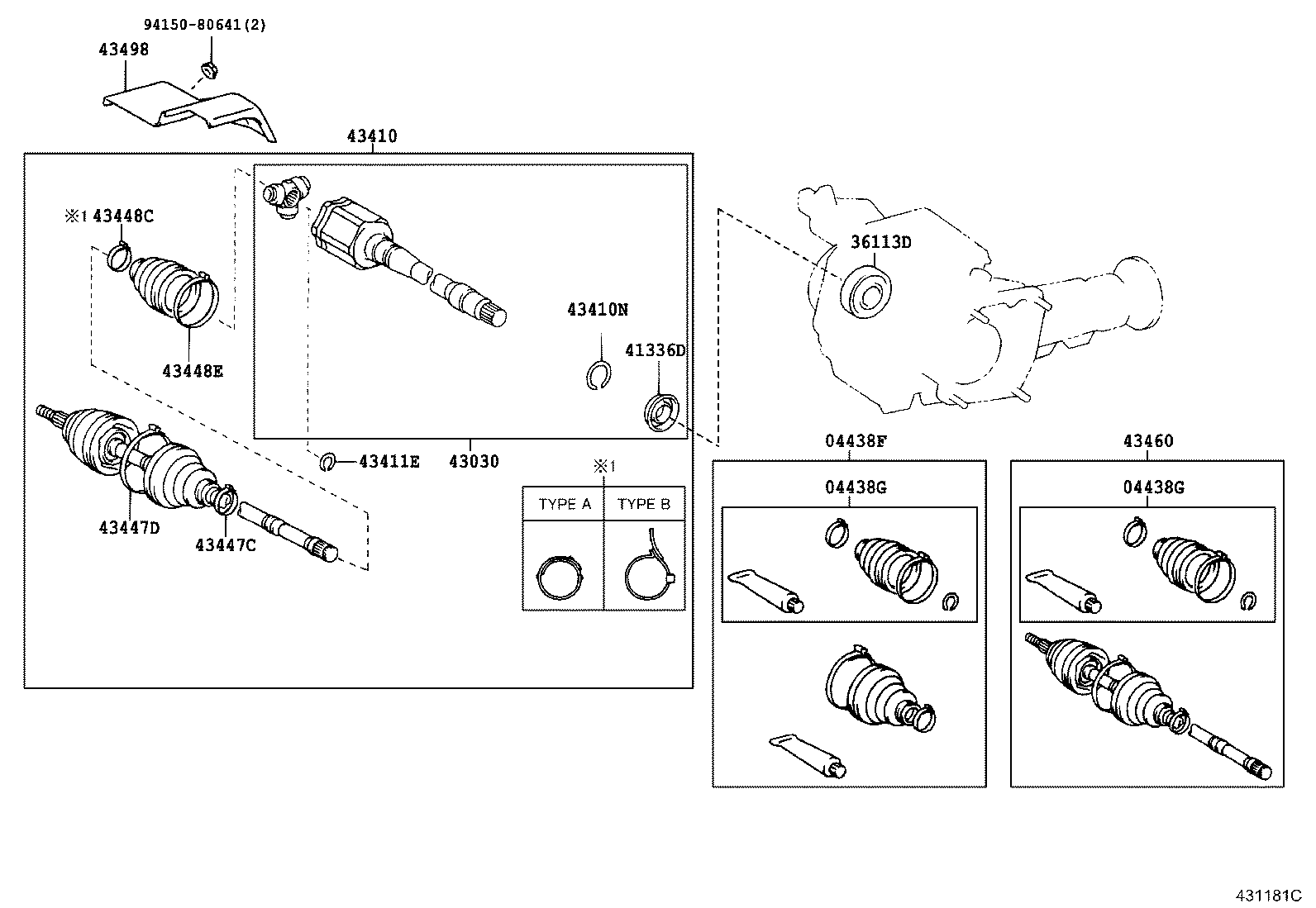 TOYOTA 4347029895 - Šarnīru komplekts, Piedziņas vārpsta adetalas.lv