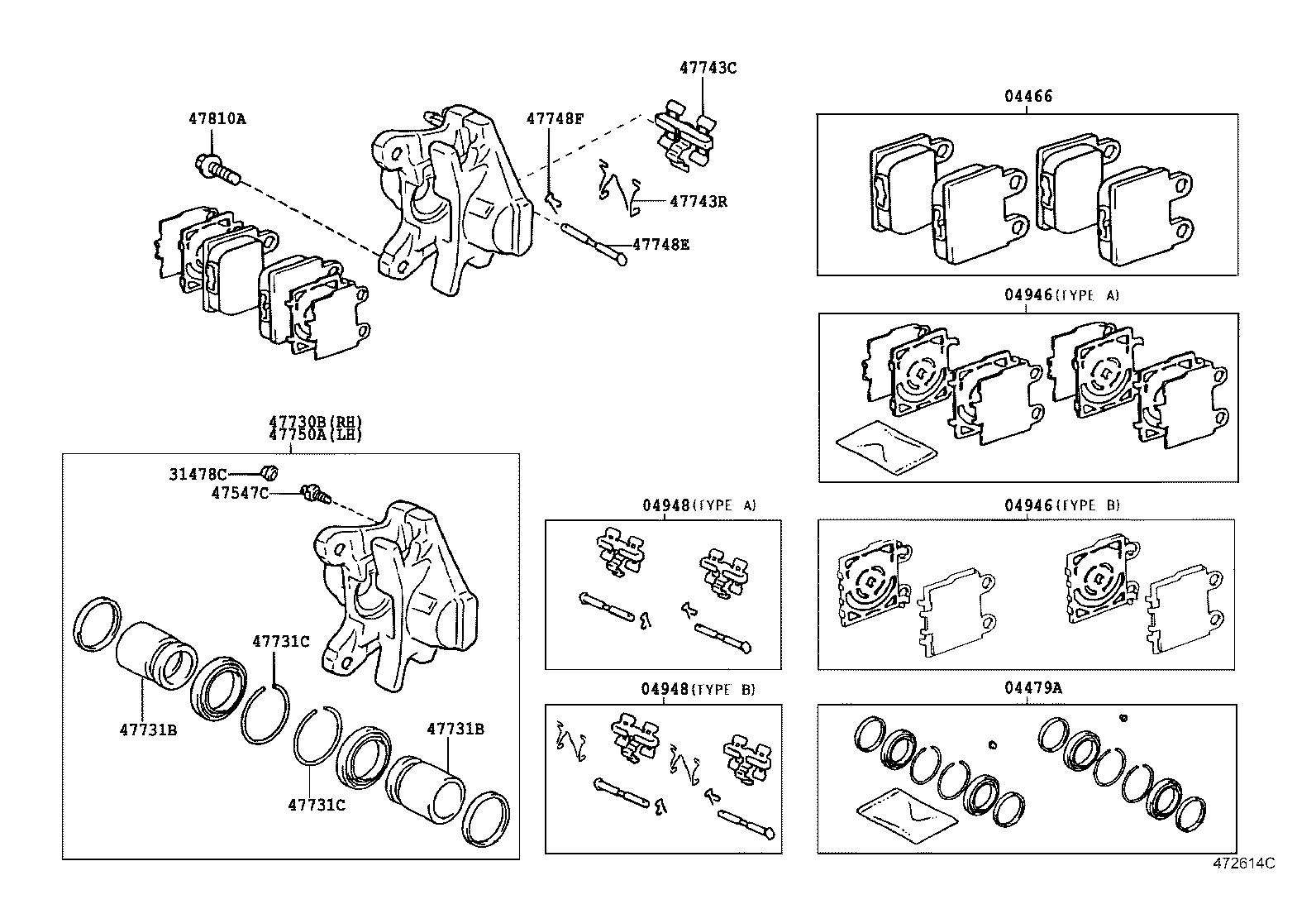 LEXUS 04466 30170 - Bremžu uzliku kompl., Disku bremzes adetalas.lv