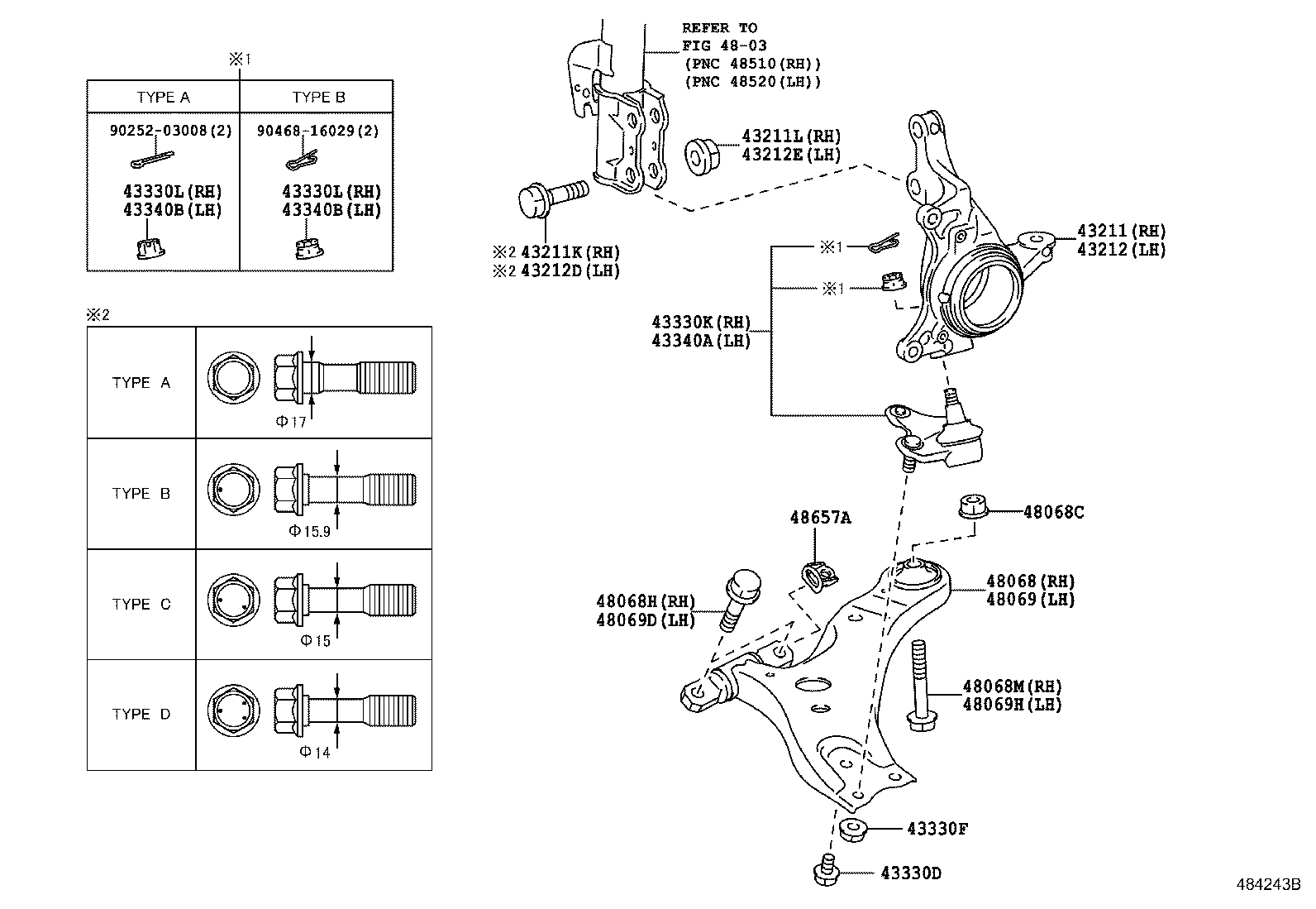 TOYOTA 4806848070 - Neatkarīgās balstiekārtas svira, Riteņa piekare adetalas.lv