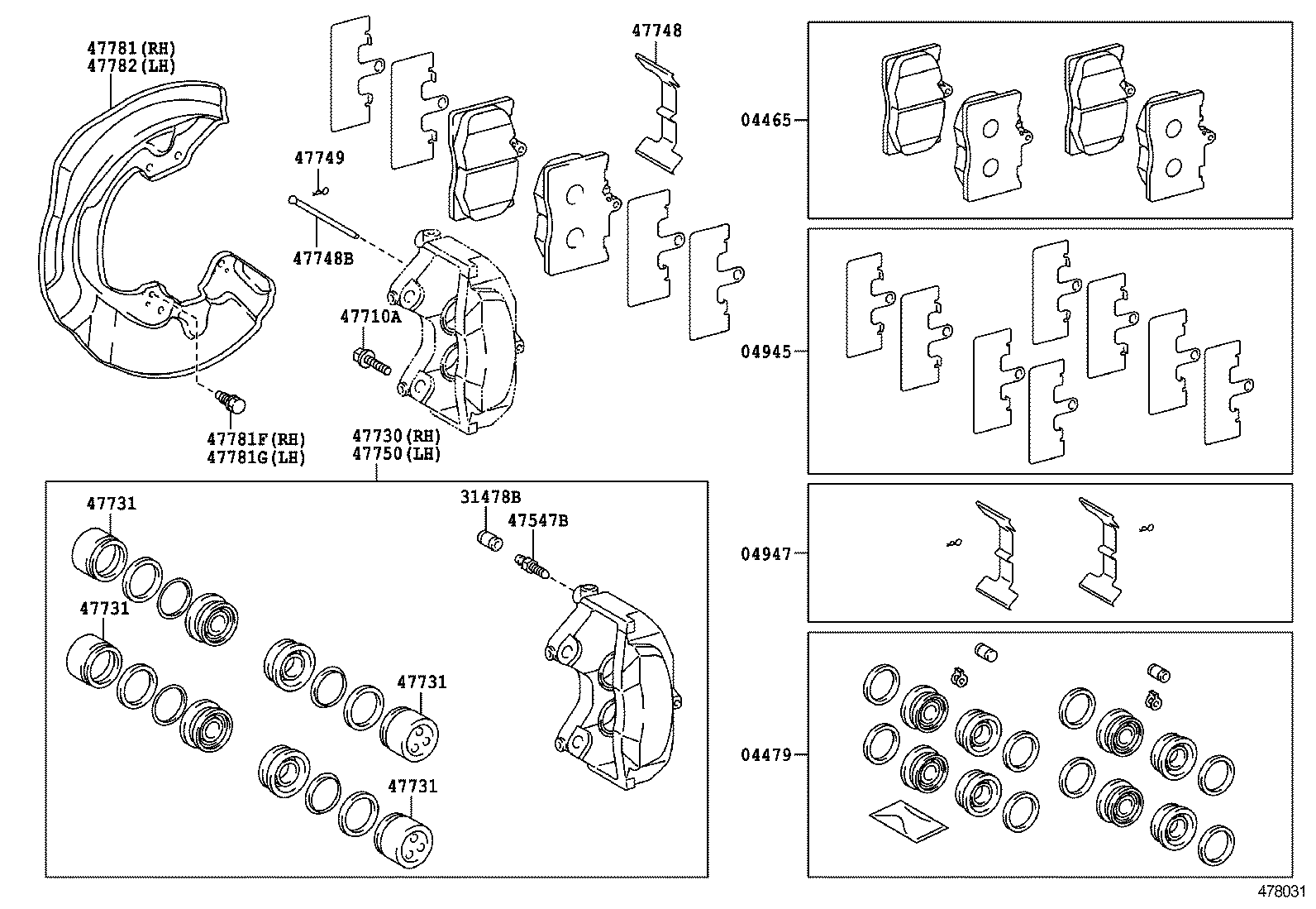 TOYOTA 04465 30410 - Bremžu uzliku kompl., Disku bremzes adetalas.lv